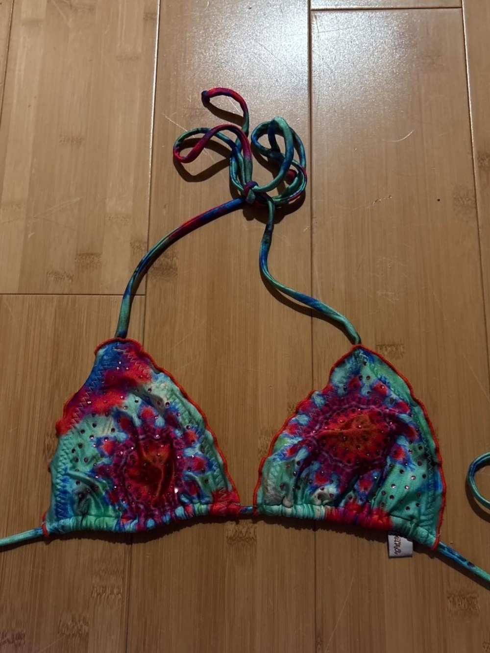 Luli Fama Tie Dye Beach Fever Bikini Top - Small
